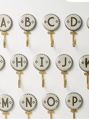 Anthropologie Tiled Margot Monogram Hook C monogram